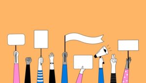 1st Amendment Clipart People Holding Up Signs And Flags