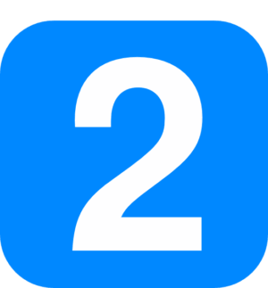 2 Clipart The Number 2 On A Blue Square Icon