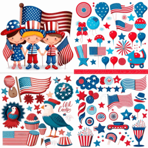 4th Of July Clipart Free American Independence Day Vector Set
