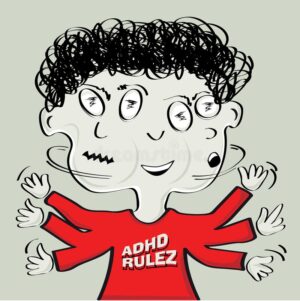 adhd-clipart-a-cartoon-character-with-curly-hair-and-red-shirt