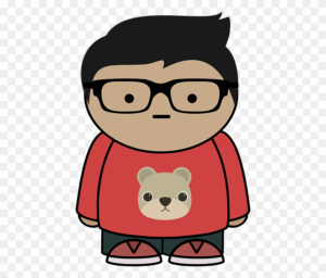 alone-clipart-a-cartoon-character-with-glasses-and-red-shirt