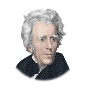 andrew-jackson-clipart-a-drawing-of-man-with-white-hair-and-black-jacket