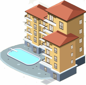 apartment-clipart-a-building-with-swimming-pool