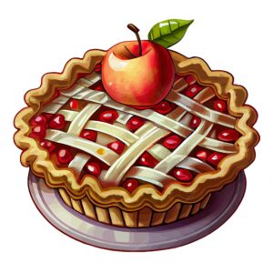 apple-pie-clipart-a-pie-with-cherry-on-top