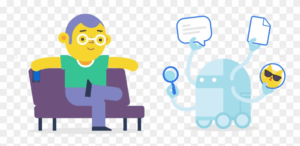 artificial-intelligence-clipart-a-man-sitting-on-couch-with-chat-icon