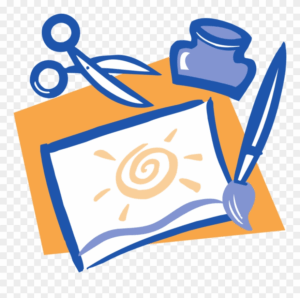 arts-and-crafts-clipart-a-drawing-with-pen-and-scissors-on-piece-of-paper