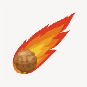 asteroid-clipart-a-cartoon-fireball-with-rock-on-it