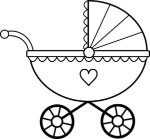 baby-clipart-black-and-white-a-baby-carriage-with-heart-on-the-side