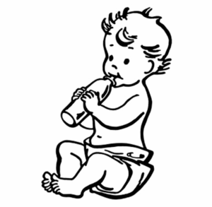 baby-clipart-black-and-white-a-baby-sitting-on-the-ground-with-bottle