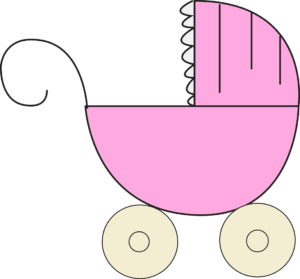 baby-girl-clipart-a-pink-baby-carriage-with-white-handle