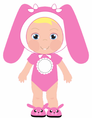 baby-girl-clipart-a-pink-bunny-with-white-hat-and-shoes
