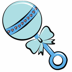 baby-rattle-clipart-a-blue-ball-with-bow-and-on-it