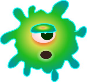 bacteria-clipart-a-green-cartoon-character-with-big-eyes