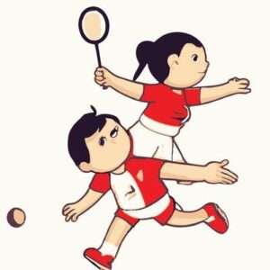 badminton-clipart-a-couple-playing-badminton
