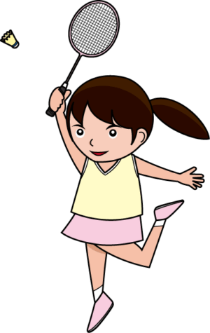 badminton-clipart-a-girl-playing-badminton