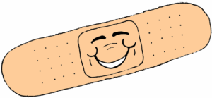 bandaid-clipart-a-cartoon-character-with-smile-on-his-face