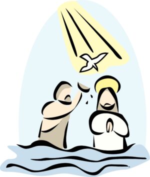 baptism-clipart-a-man-and-woman-are-in-the-water-with-bird-flying-above-them