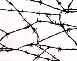 barbed-wire-clipart-a-black-and-white-painting-of-branches
