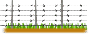 barbed-wire-clipart-a-fence-with-grass-growing-out-of-it