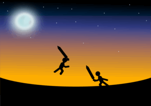 battle-clipart-a-silhouette-of-person-holding-sword