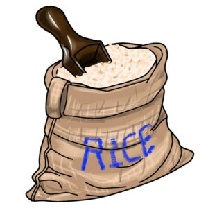 beans-clipart-a-bag-of-rice-with-wooden-spoon
