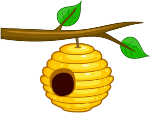 beehive-clipart-a-beehik-hanging-from-tree-branch