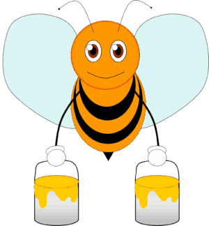 beehive-clipart-a-cartoon-bee-with-two-bees-on-it-s-back