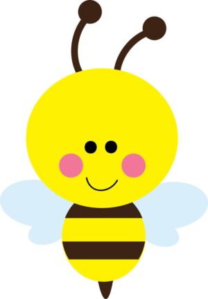 bees-clipart-a-cute-bee-with-pink-eyes-and-black-yellow-body