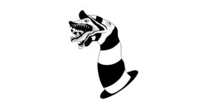 beetlejuice-sandworm-clipart-a-black-and-white-cat-with-its-mouth-open