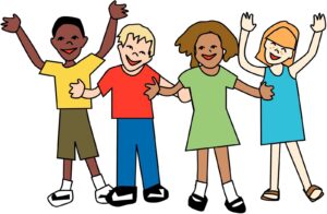 best-friends-clipart-a-group-of-children-with-their-arms-up