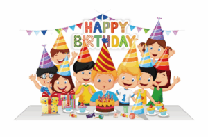 birthday-party-clipart-kids-celebrating-birthday-with-cake-and-party-hats