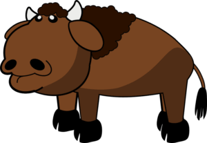 bison-clipart-a-brown-bison-with-horns-and