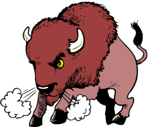 bison-clipart-a-cartoon-bison-with-big-horn