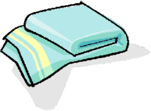 blanket-clipart-a-blue-and-yellow-blanket