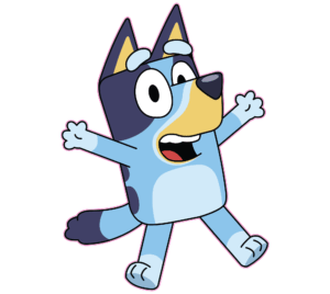 bluey-clipart-black-and-white-a-cartoon-dog-with-its-arms-out-and-eyes-open