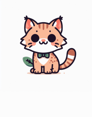bobcat-clipart-a-cat-with-bow-tie-sitting-on-the-ground