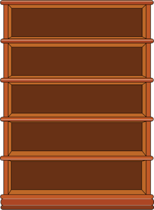 Bookshelf Clipart A Wooden Bookcase With Three Shelves
