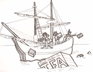 boston-tea-party-clipart-a-drawing-of-boat-with-flag-on-it