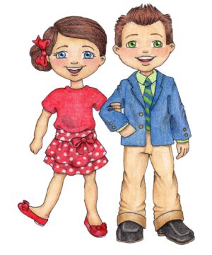 boy-and-girl-clipart-a-boy-and-girl-in-red-dress-blue-jacket