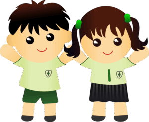 boy-and-girl-clipart-two-children-in-green-shirts-and-black-shorts