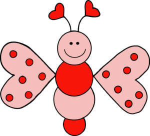 bugs-clipart-a-pink-butterfly-with-red-hearts-on-its-wings
