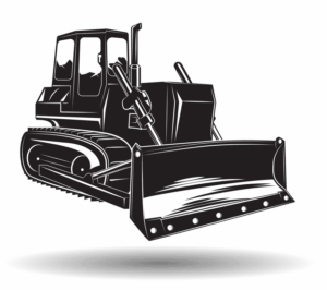 bulldozer-clipart-a-black-and-white-bull