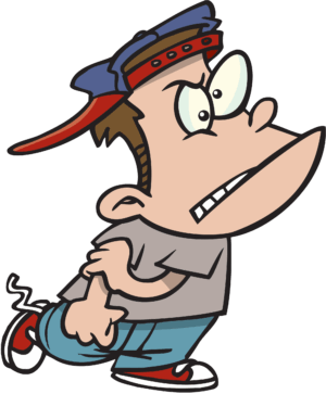 bullying-clipart-a-cartoon-character-with-baseball-cap-on