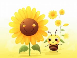 bumblebee-clipart-a-bee-and-sunflowers