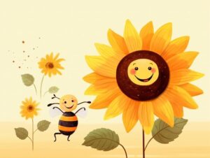 bumblebee-clipart-a-bee-and-sunflowers-two