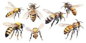 bumblebee-clipart-a-set-of-bees-on-white-background