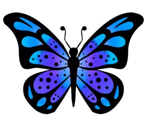 butterfly-clipart-simple-a-blue-butterfly-with-black-spots-on-it