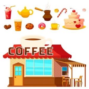 Cafe Clipart Coffee Shop With Various Types Of