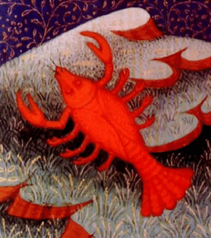 cancer-clipart-a-painting-of-red-crab-on-bed