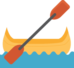 canoe-clipart-a-canoe-with-paddle-on-the-water